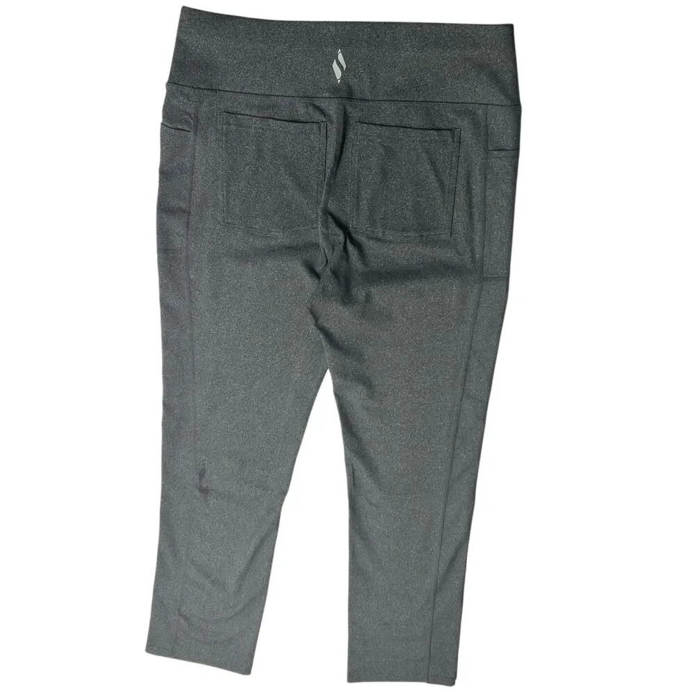 Skechers GOwalk Go Flex High Waisted Activewear Pants Size L Charcoal Gray Worko - Picture 3 of 9